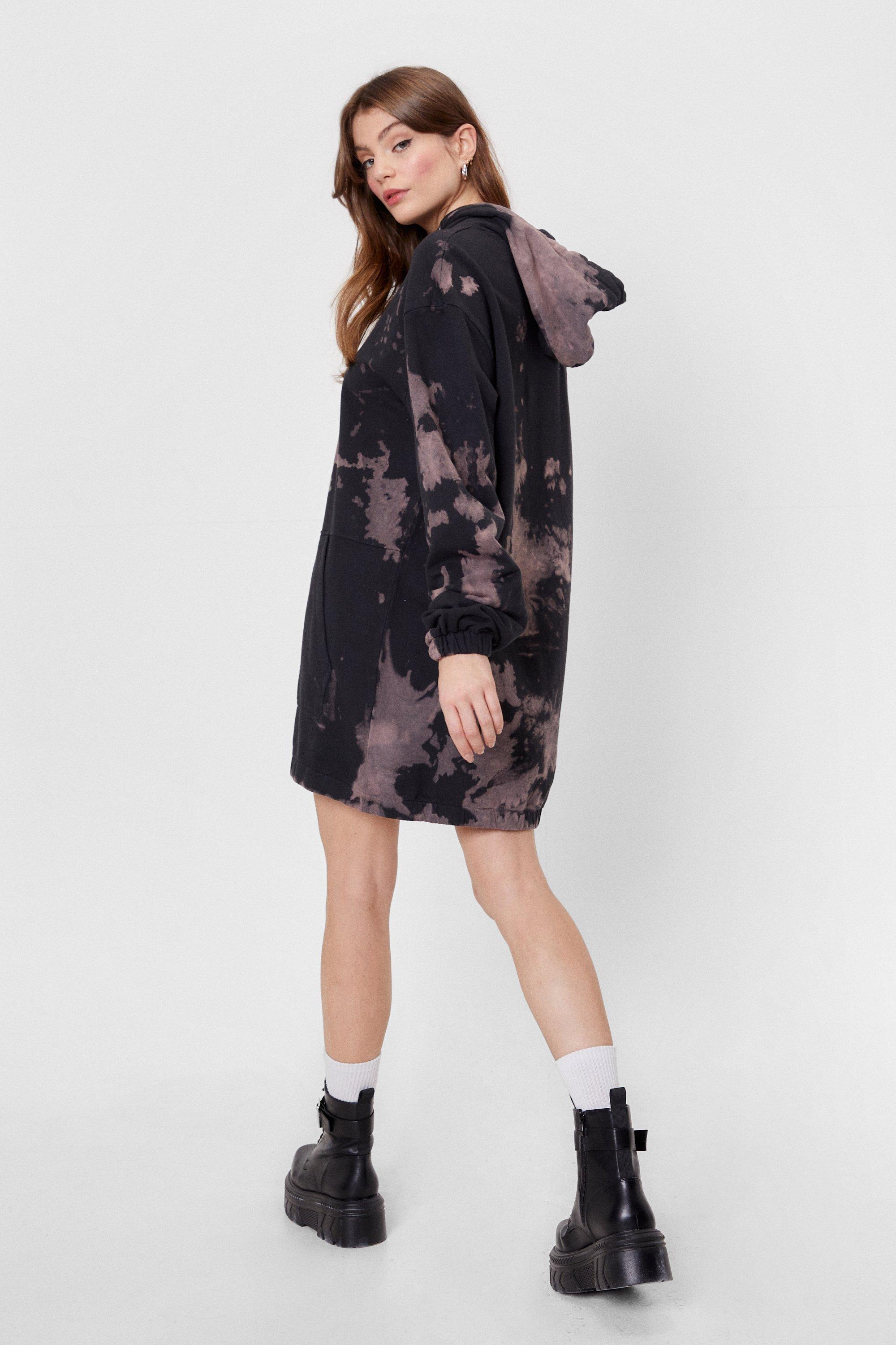 Tie dye oversized hoodie dress hotsell